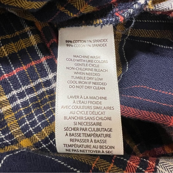 Twelve-O-Two Plaid Button Down Studded Hi/Low Top Size Small - Picture 4 of 6